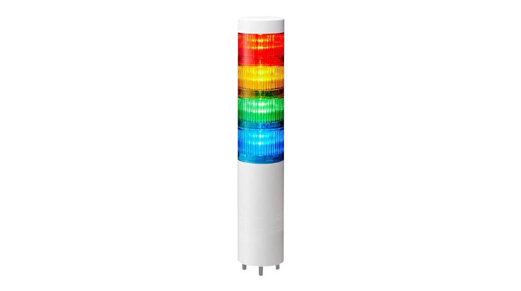 Patlite LR Series Multicolour Signal Tower No Sounder Component, 3 Lights 24V dc Direct