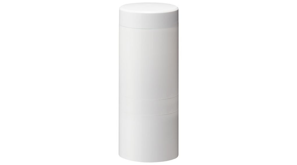 Patlite LR-M2 Series White Signal Tower No Sounder Component, 1 Lights 240V ac Direct
