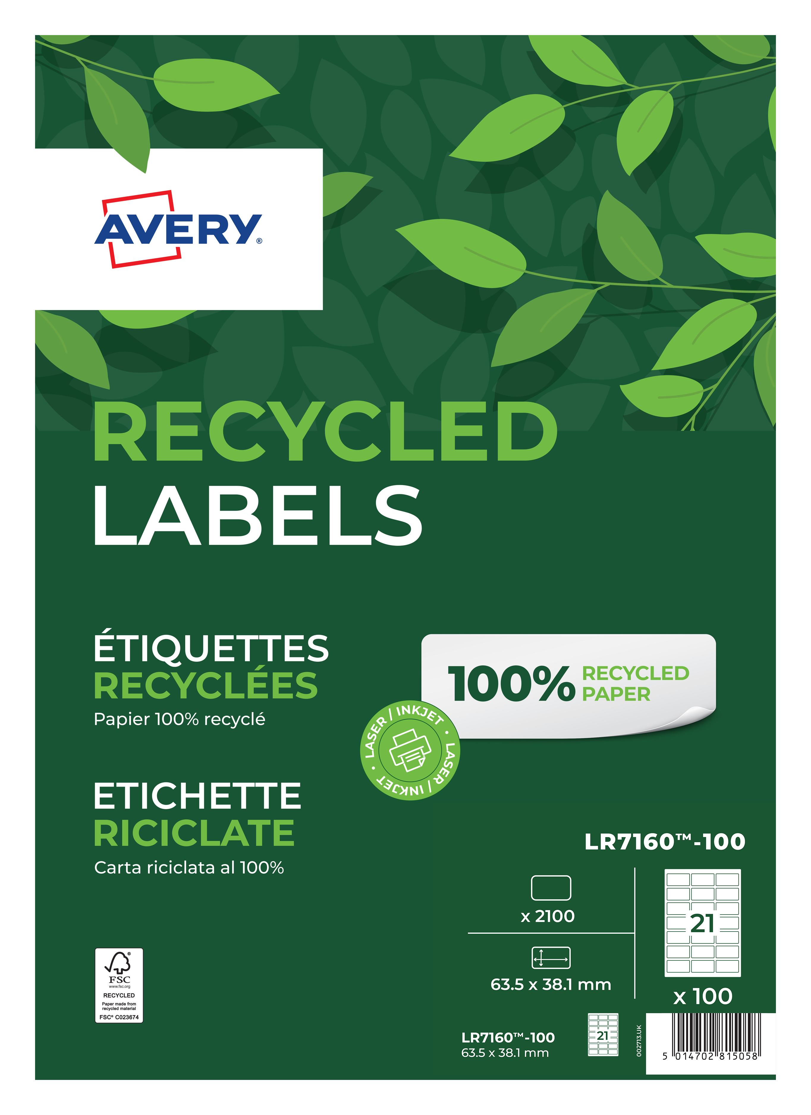 Avery White Printer Label