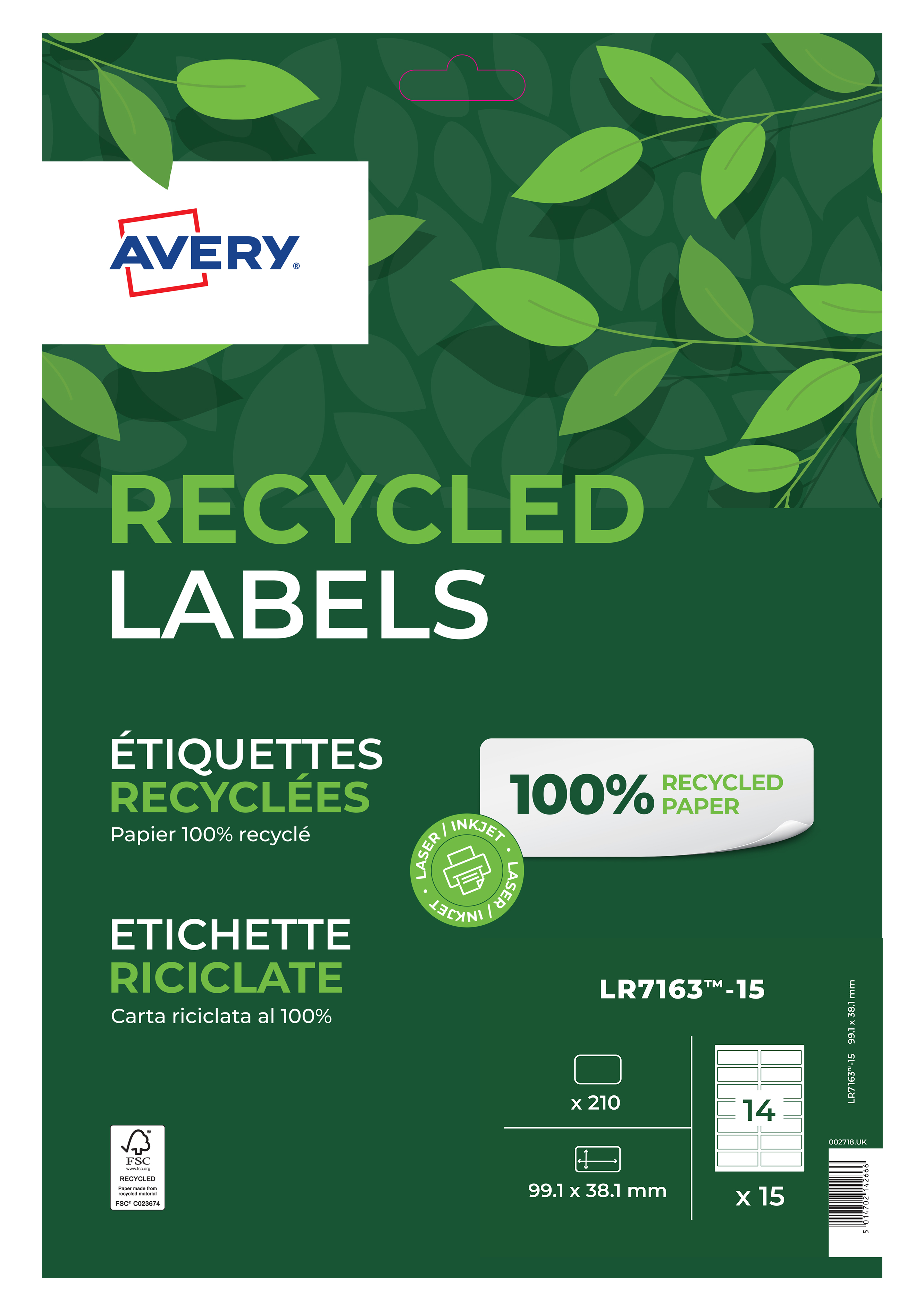 Avery White Printer Label