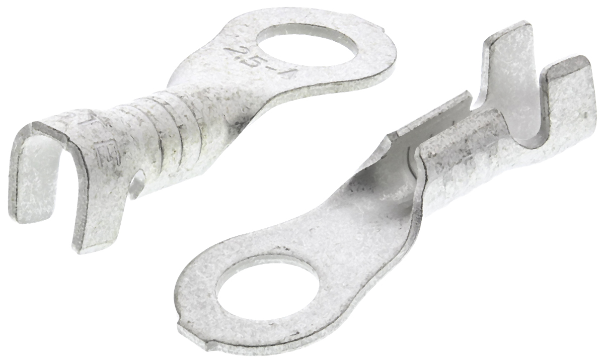 JST, LRB Uninsulated Ring Terminal, M4 Stud Size 18 AWG 14 AWG Wire Size, Grey