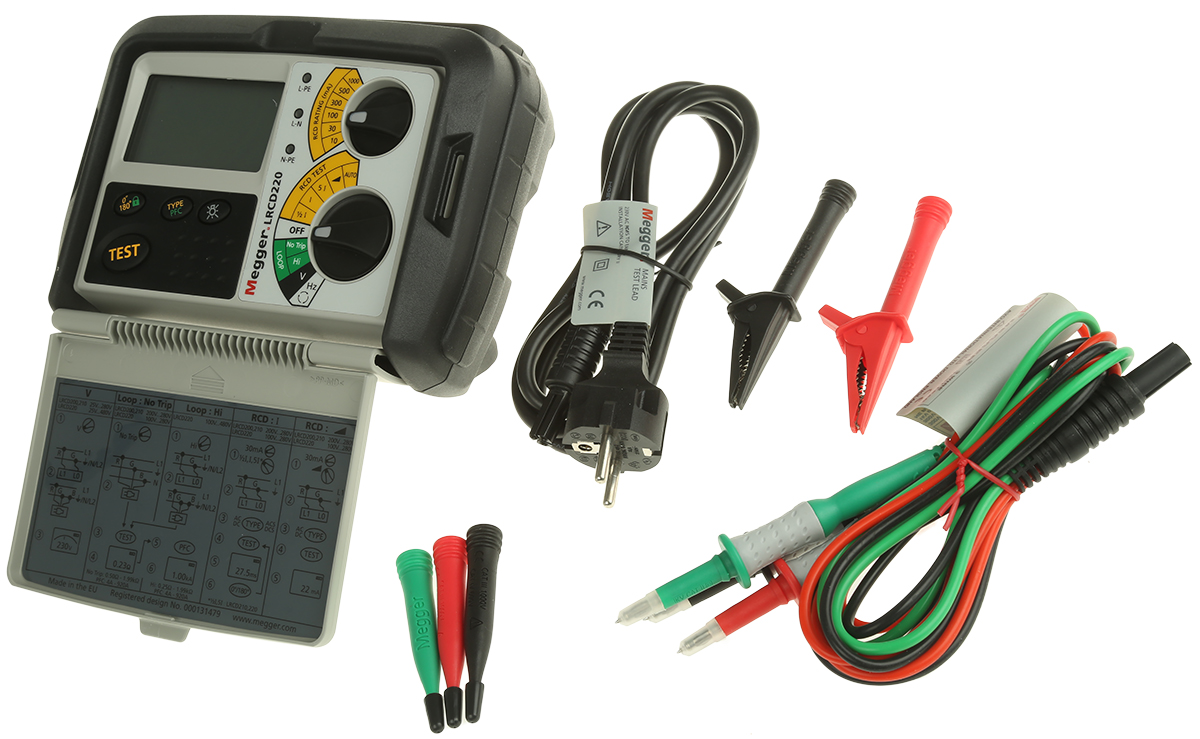 Megger LRCD220-FR Loop Impendence & RCD Combined Tester, Loop Impedance Test Type 2 Wire 500V, RCD Test Type AC, DC, RCD