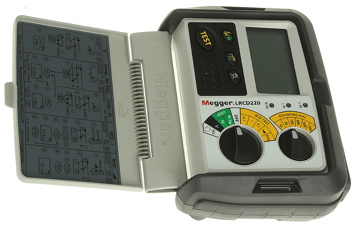 lrcd220-fr Megger LRCD220-FR Loop Impendence & RCD Combined Tester, Loop Impedance Test Type 2 Wire 500V, RCD Test Type AC, DC, RCD