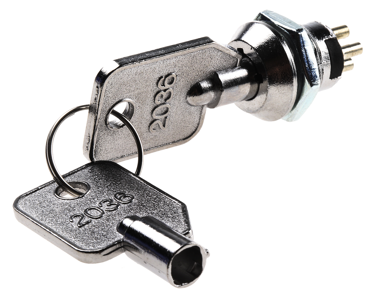 ls121 Lorlin Key Switch, DPST, 4A 2-Way