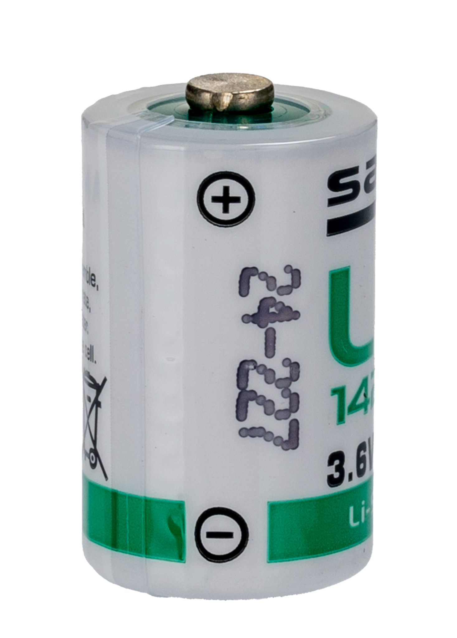 Saft Lithium Thionyl Chloride 3.6 V IEC 60079-11, IEC 60086-4 1/2 AA Battery, 1.2 Ah, 14.55 mm x 25.15 mm