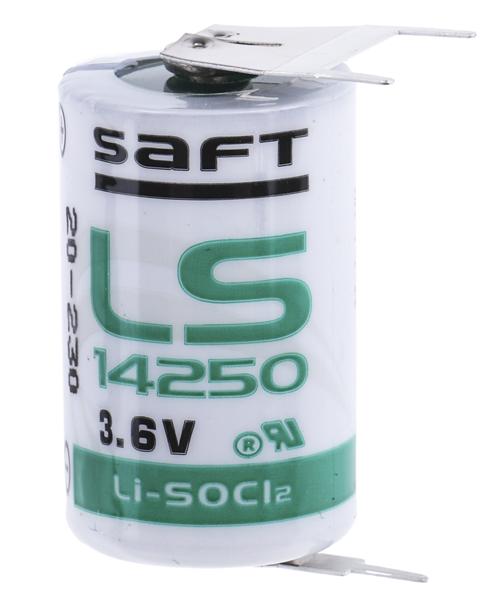 Saft Lithium Thionyl Chloride 3.6 V IEC 60079-11, IEC 60086-4 1/2 AA Battery, 1.2 Ah, 14.55 mm x 25.15 mm