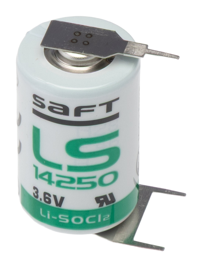 Saft Lithium Thionyl Chloride 3.6 V IEC 60086-4, IEC 60079-11 1/2 AA Battery, 1.2 Ah, 14.55 mm x 25.15 mm