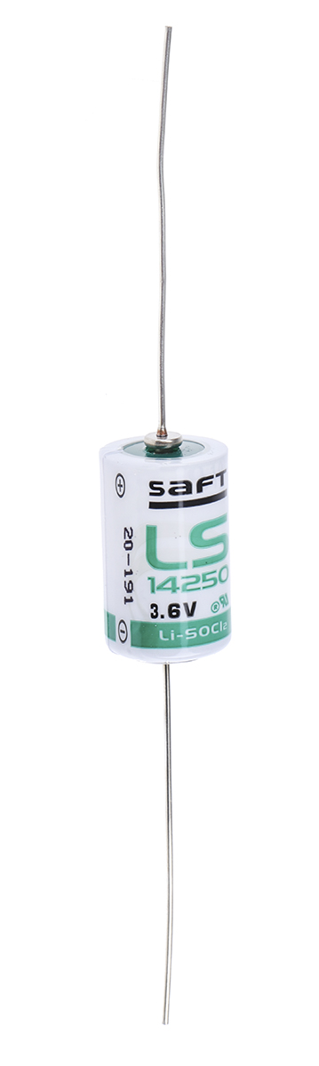Saft Lithium Thionyl Chloride 3.6 V IEC 60079-11, IEC 60086-4 1/2 AA Battery, 1.2 Ah, 14.55 mm x 25.15 mm