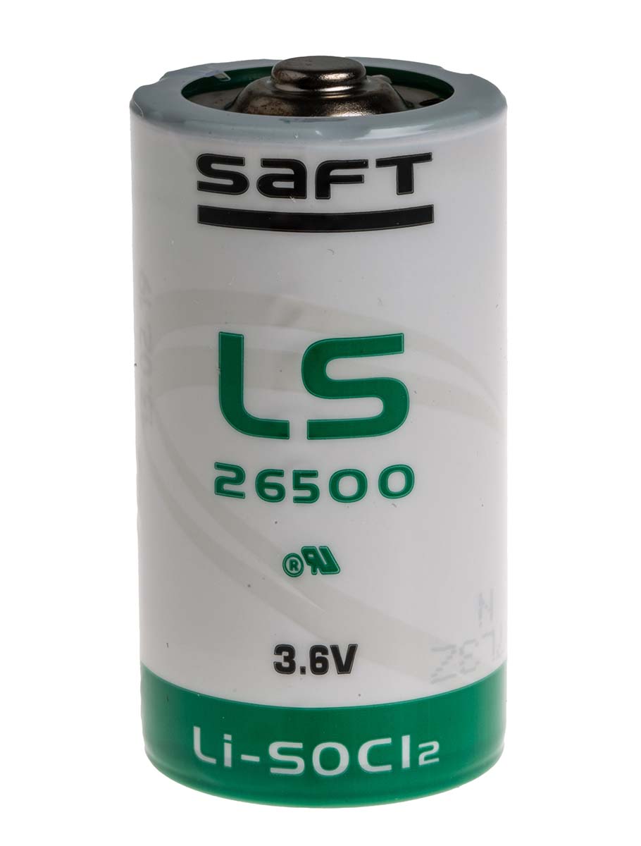 Saft LS 26500 3.6 V Lithium Thionyl Chloride C Battery, 7.7 Ah