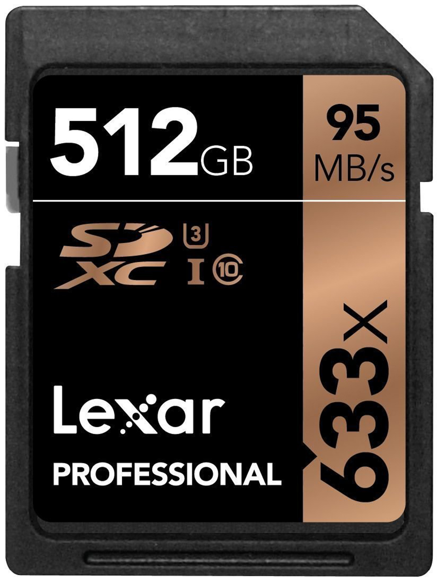 Lexar 512 GB SDXC SD Card, UHS 1 U3, Class 10