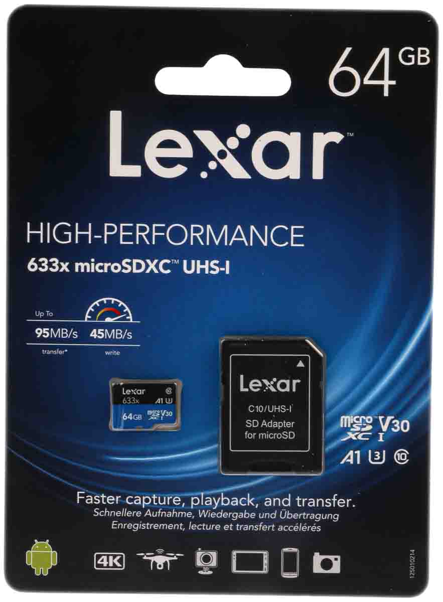 Lexar Industrial Grade 64 GB MicroSDXC microSD, Class 10