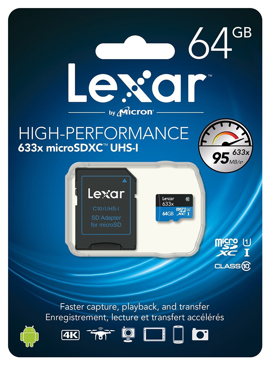 lsdmi64gbbeu633a Lexar Industrial Grade 64 GB MicroSDXC microSD, Class 10