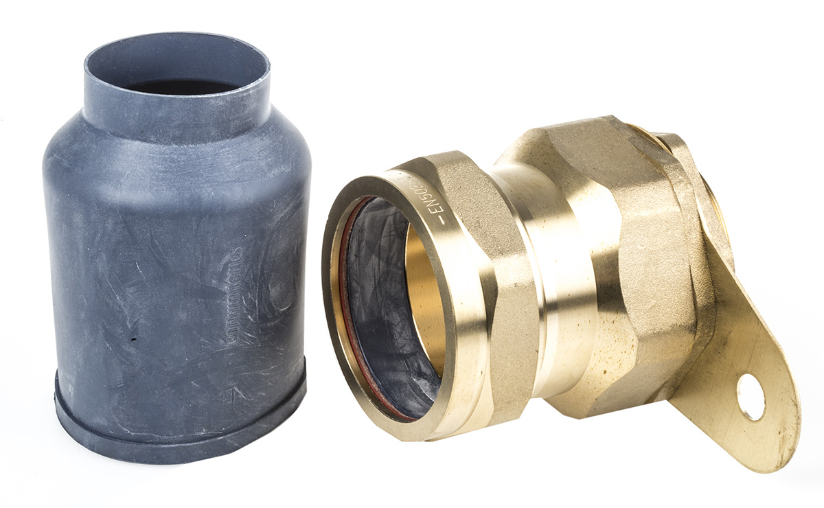 Prysmian LSF-CW Series 9 Cable Gland Kit, kit contents: 1 x Armour Ring, 1 x Earth Tag, 1 x Gland Barrel, 1 x Gland