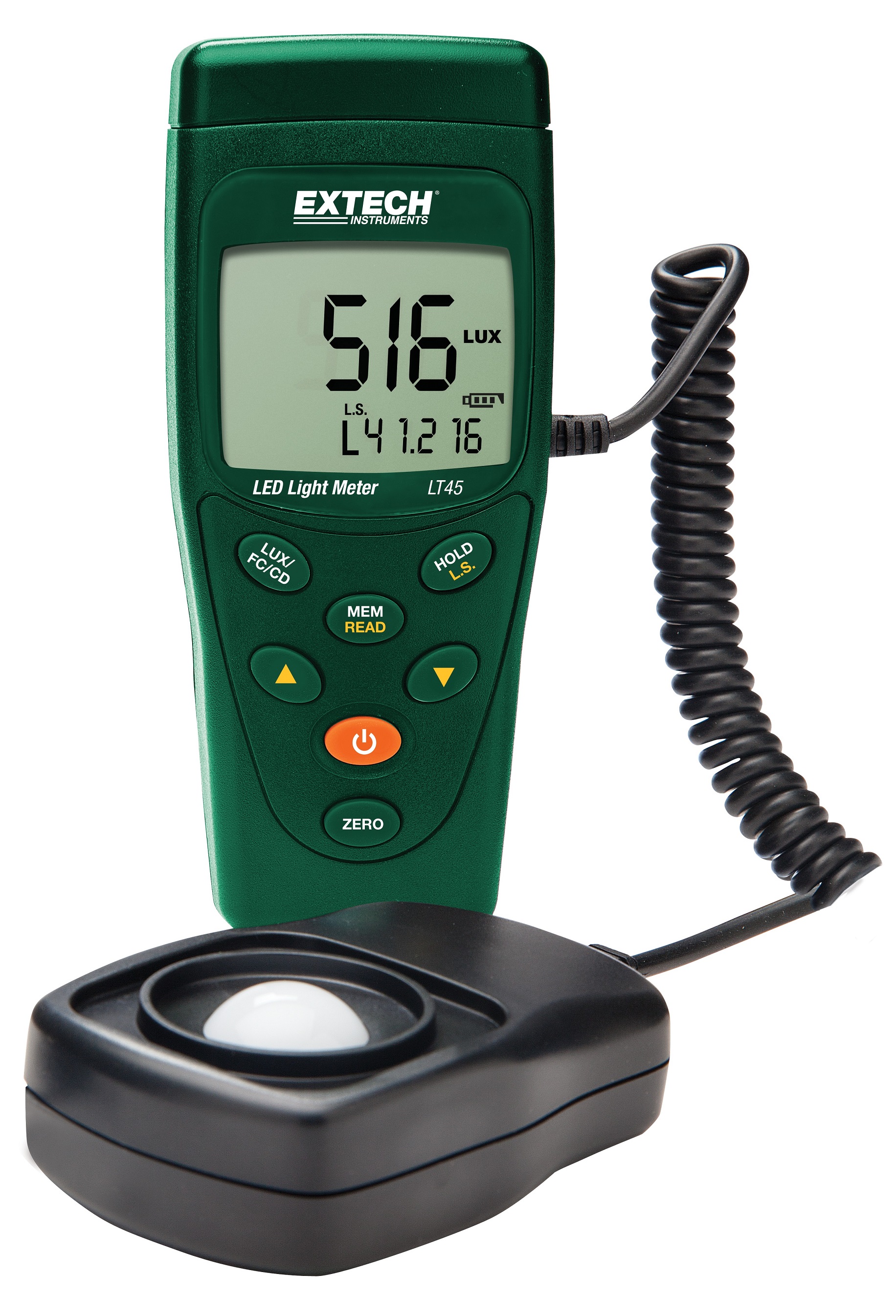 Extech LT45 Light Meter, 999.9lx to 400000 lx, ±3, ±3 %