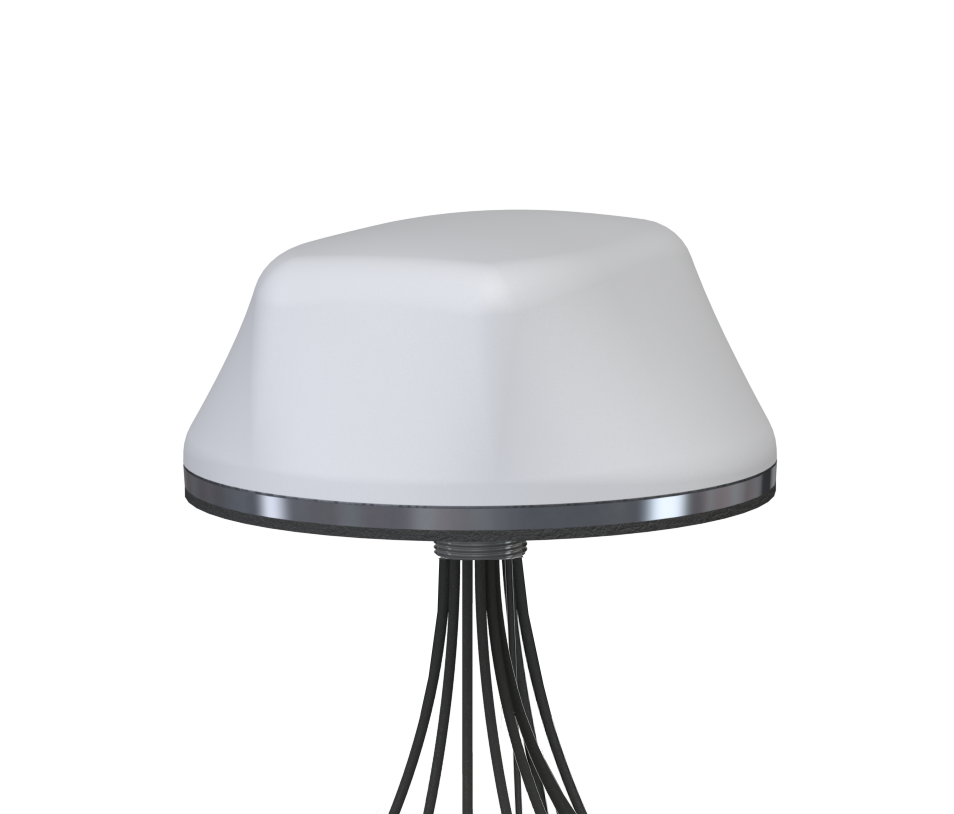 Mobilemark LTMWG940-A3CB3C00G2C-WHT-180 Dome Multi-Band Antenna with SMA Plug Connector, 4G, 5G, GNSS