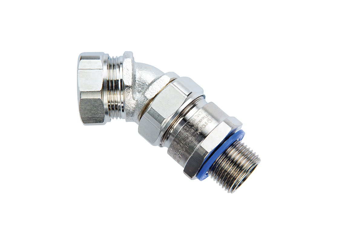 Flexicon Conduit Nickel, Conduit Fitting, 20 mm Nominal Size, M20, Brass, Silver IP68, IP67, IP66 rating