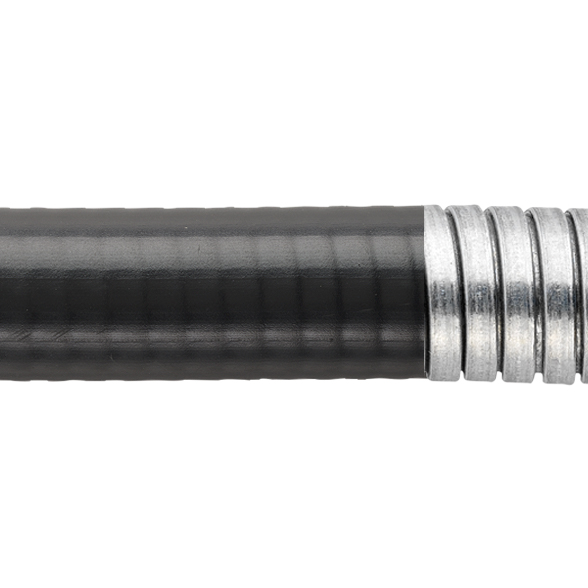 Flexicon, 50 mm Nominal Diameter, Polyvinyl Chloride, Stainless Steel, Black