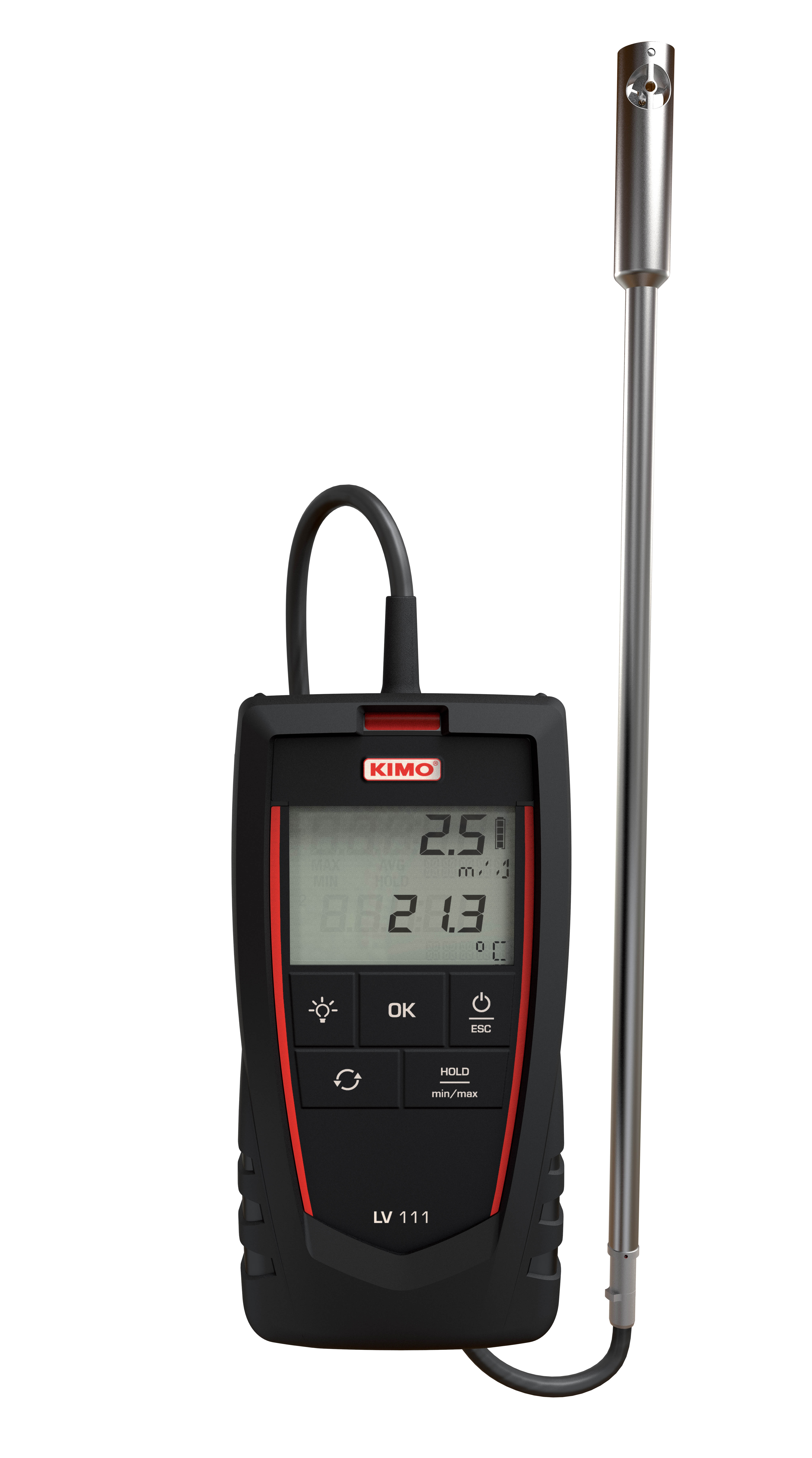 KIMO Rotary Vane Anemometer, Measures Air Velocity, Air Flow, 25 m/s