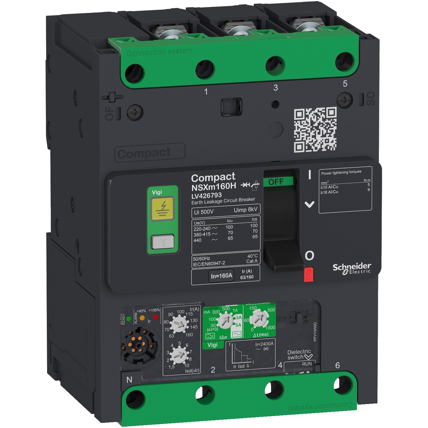 Schneider Electric, ComPact, Compact NSXm Molded Case Circuit Breaker 3-Pole 25A, Breaking Capacity 36 kA, DIN Rail