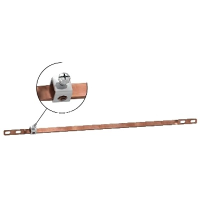 Schneider Electric Copper Earth Bar L. 250 mm x W. 13mm x H. 3 mm 12 Ways
