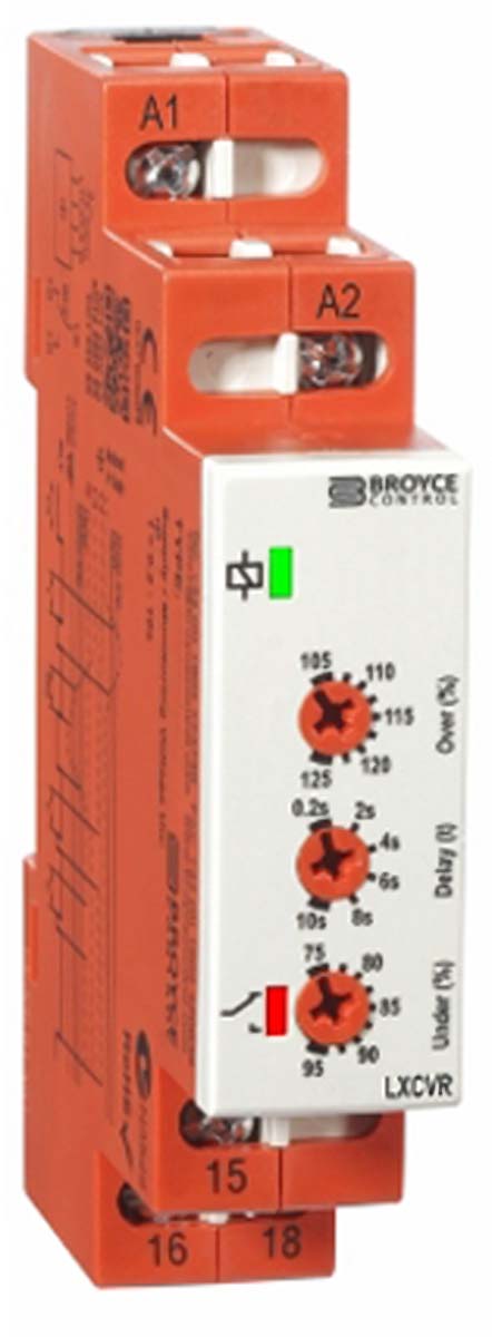 Broyce Control Monitoring Relay, 1 Phase, 110/240 V ac Monitor Range, SPDT, DIN Rail 25 V ac