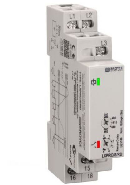 Broyce Control Monitoring Relay, 3 Phase, 266/540 V ac Monitor Range, SPDT, DIN Rail