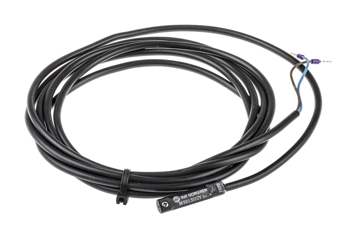 Norgren Cable, Plug In Flush Reed Pneumatic Switch M/50 Series, 170V ac, 240 V ac LED Indicator