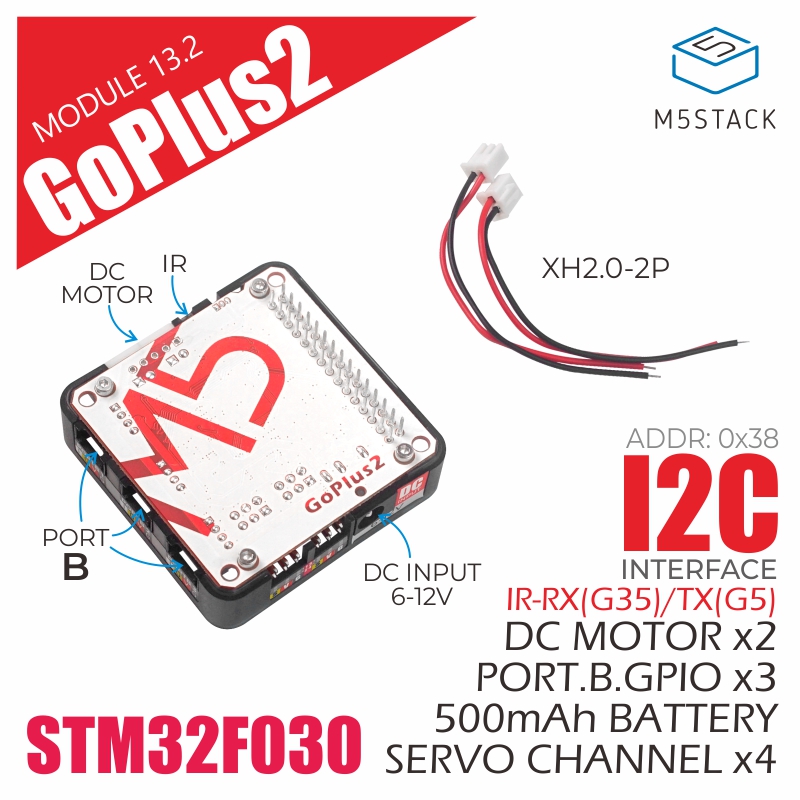 m025-b M5Stack Goplus2 DC Motor and Servo Driver Module Motor Driver for STM32F030C8T6 for M5 Core, M5StickC, M5StickV
