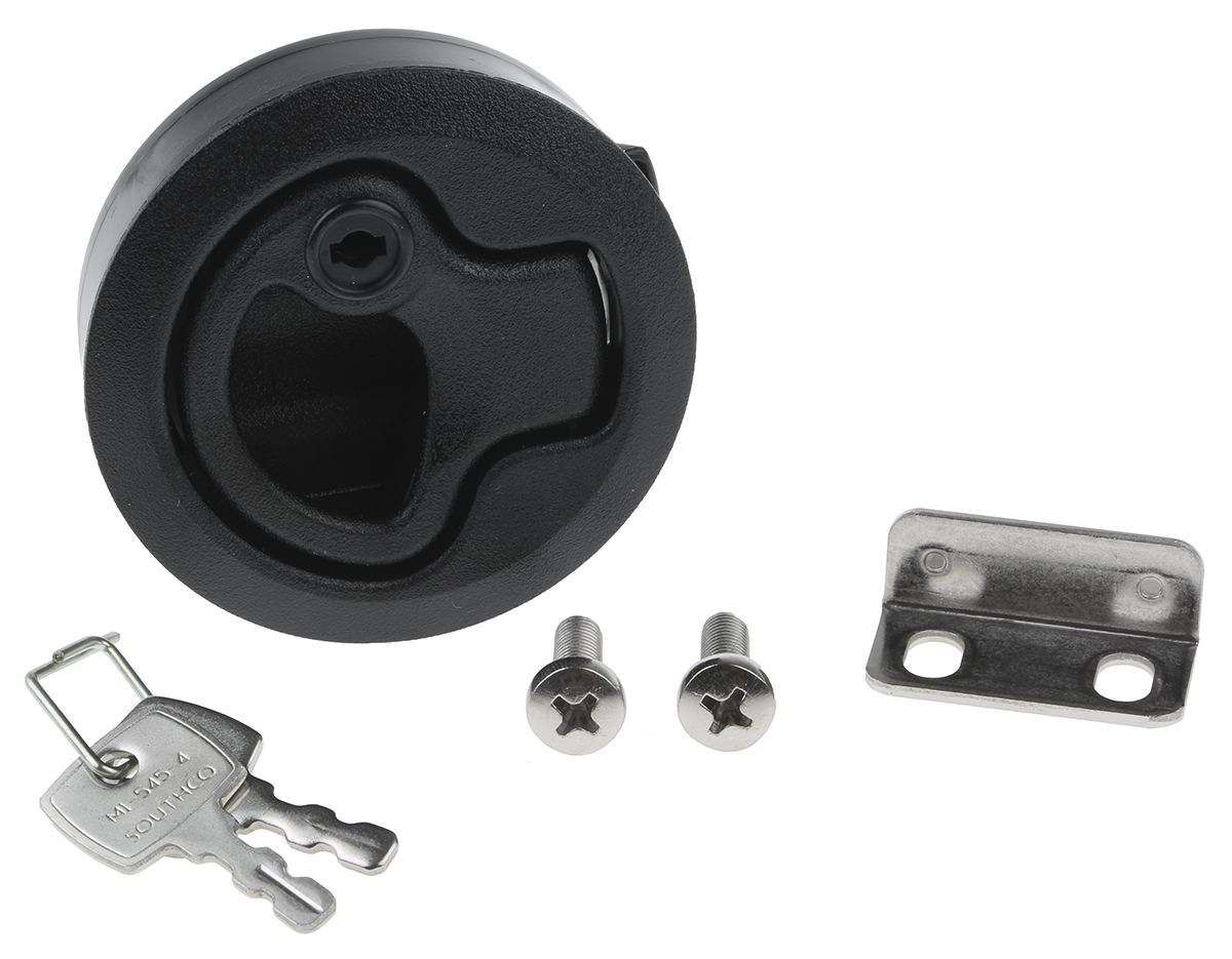 m1-41 Southco Black Plastic Locking Latch 50 mm, Key Unlock