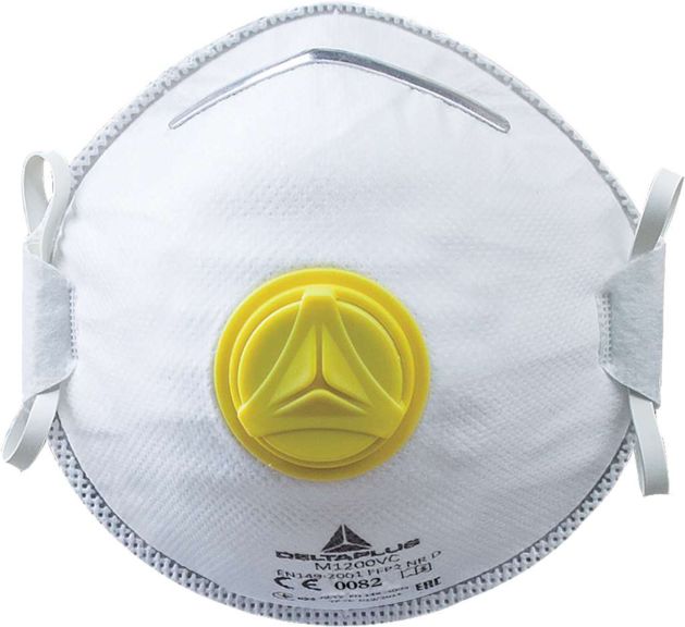 M1200VC_ Delta Plus White Synthetic Fibre Disposable Face Mask 4 Ply, for General Purpose Adjustable