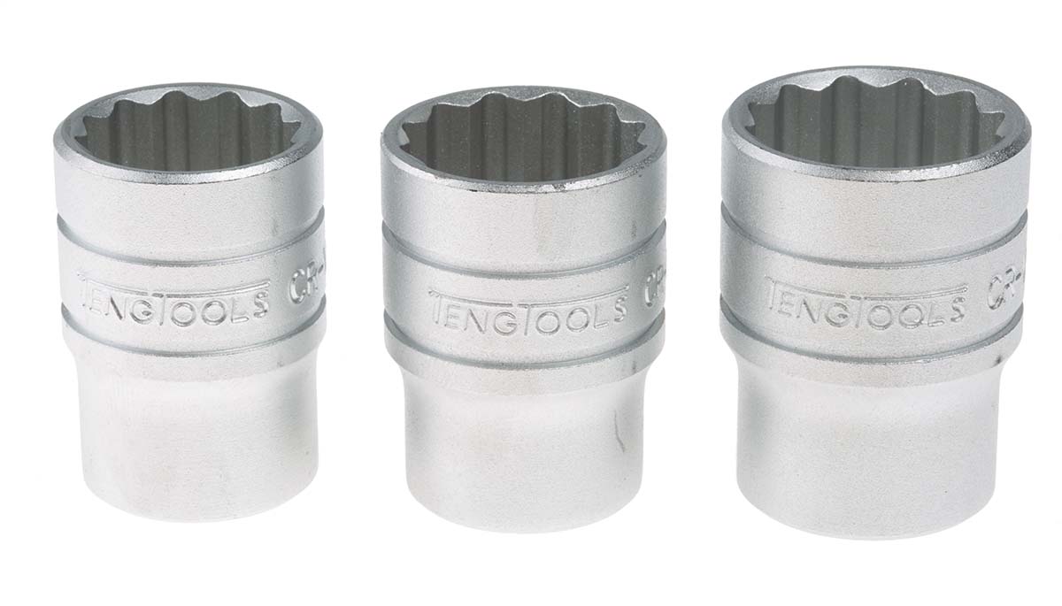 m1215mm Teng Tools 15-Piece 1/2 in Bi-Hexagonal Socket Set