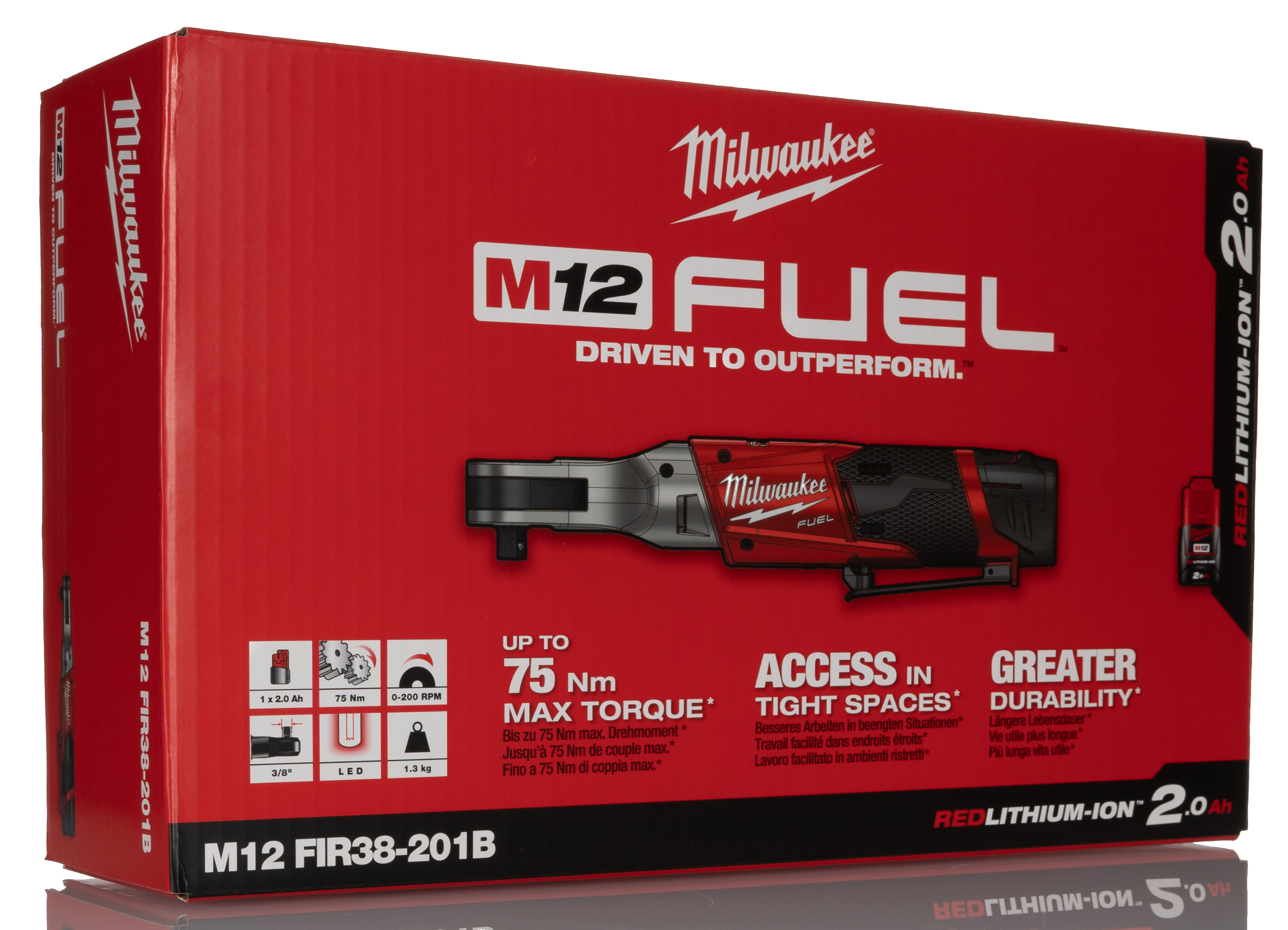 m12fir38-201b Milwaukee 3/8 in 12V, 2 Ah Cordless Impact Wrench
