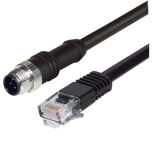 L-Com Male 4 way Straight to Male Straight Cable, 1 m