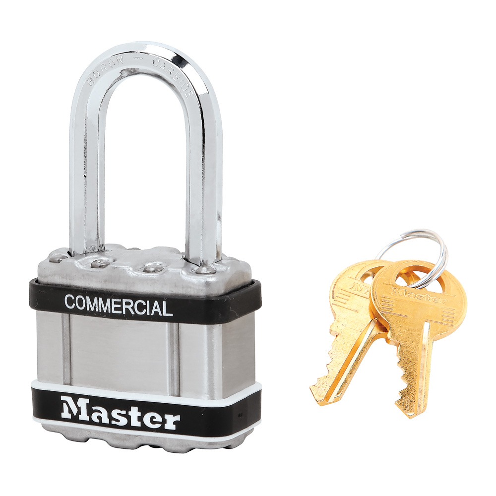 Master Lock Padlock Steel Padlock Weatherproof, 8 mm Shackle, 44 mm Body