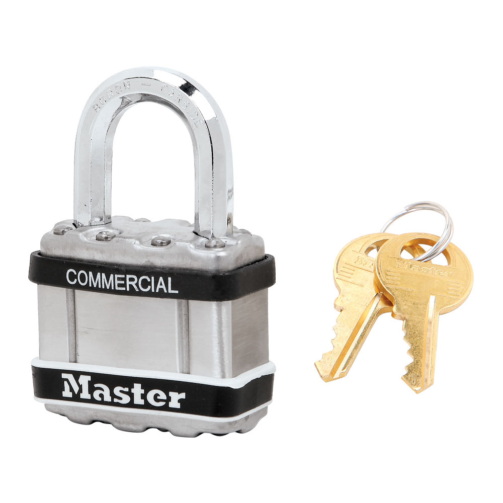 Master Lock Keyed Stainless Steel Padlock Weatherproof, 8 mm Shackle, 44 mm Body