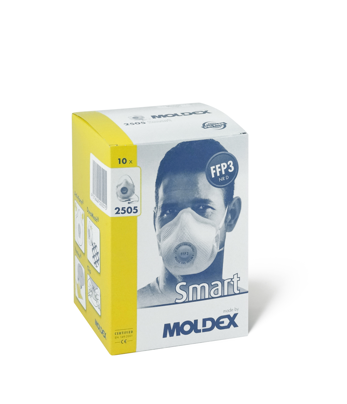 m20-2505 Moldex Moldex Smart Series Disposable Respirator for General Purpose Protection Valved, FFP3 10 Per Pack per Package