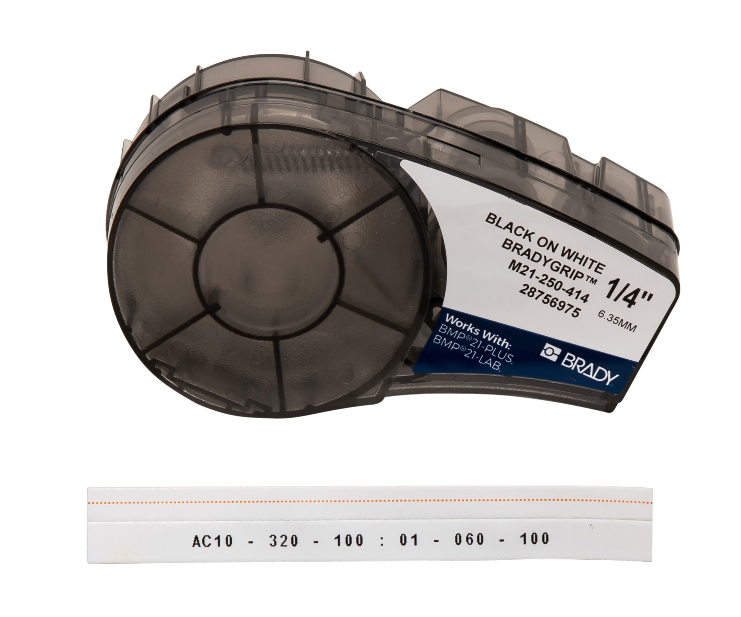 Brady Black on White, Black Label Printer Tape, 3 m Length, 6.35 mm Width, 6.35 mm Label Width