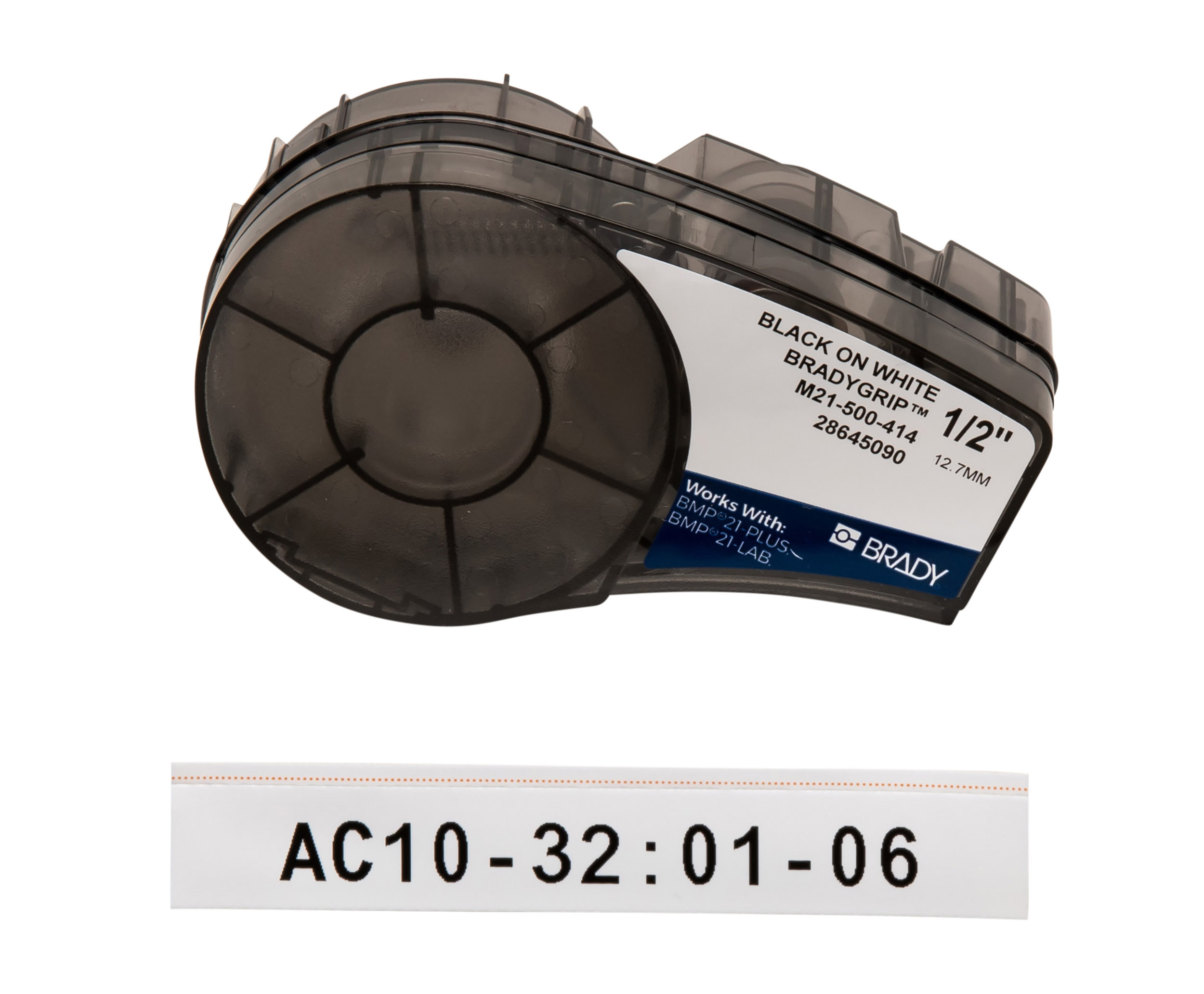 Brady Black on Black, White Label Printer Tape, 3 m Length, 12.7 mm Width, 12.7 mm Label Width