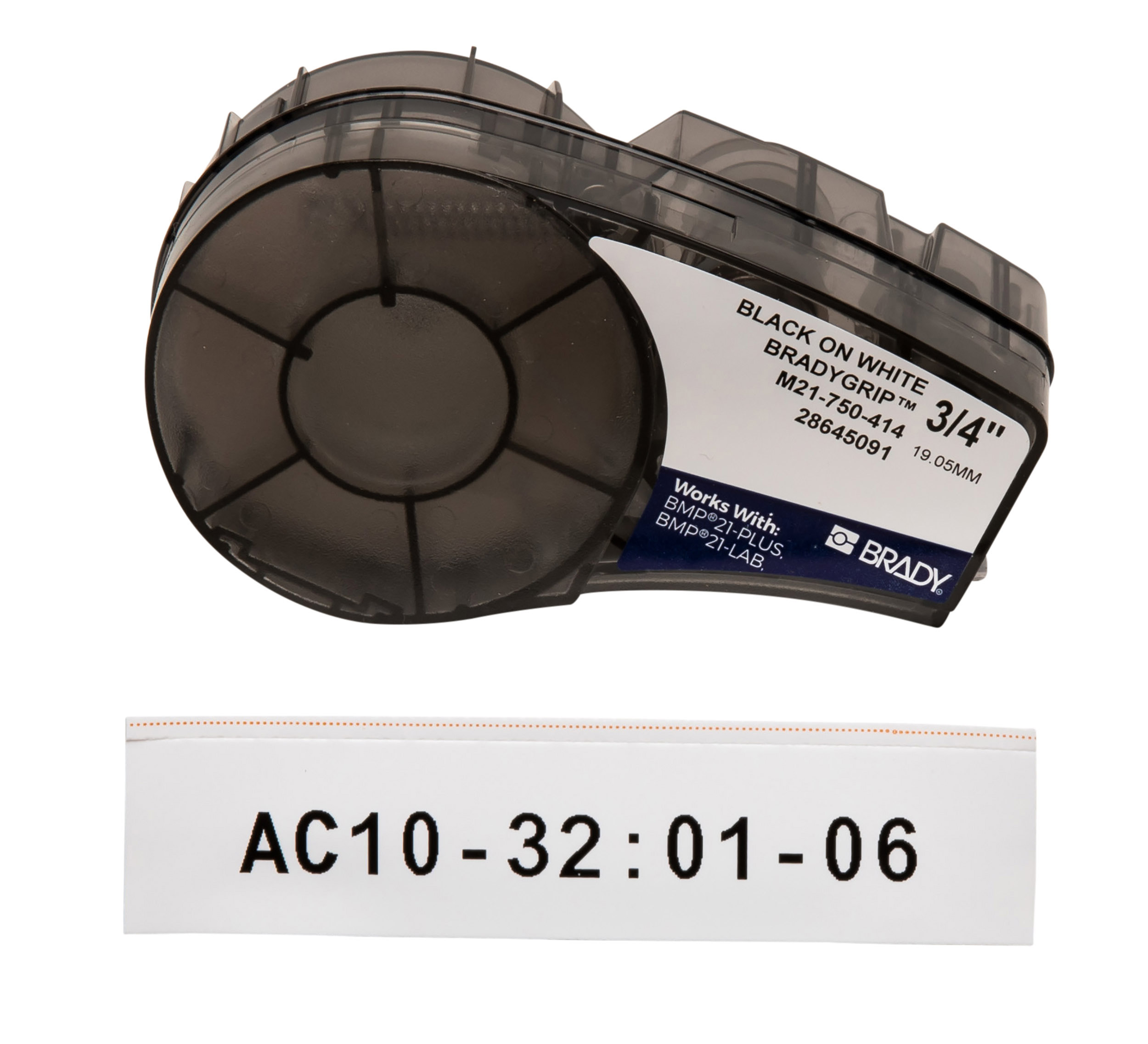 Brady Black on White, Black Label Printer Tape, 3 m Length, 19.05 mm Width, 19.05 mm Label Width