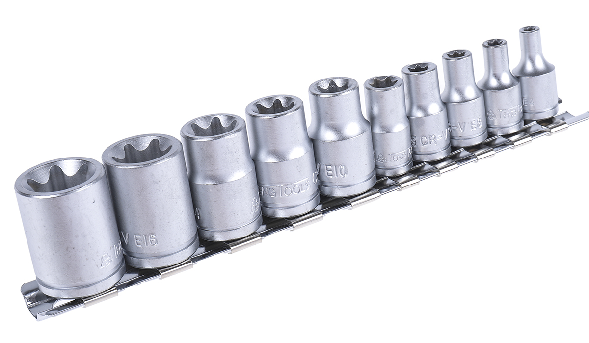 m3814 Teng Tools 10-Piece 1/4 in TX-E Socket Set