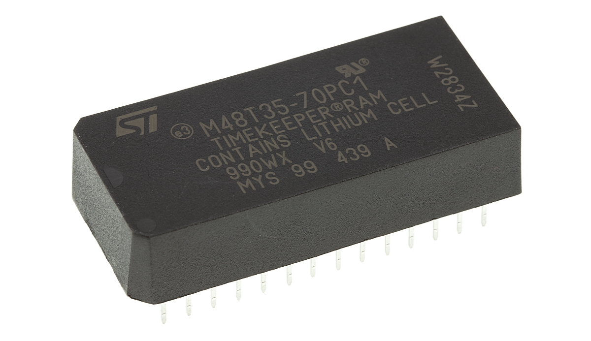 STMicroelectronics 32 kB 70 ns NVRAM 28-Pin PCDIP, M48T35-70PC1