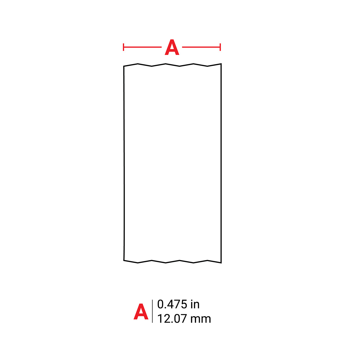m4c-475-422 Brady Black on White, Black Label, 7.62 m Length, 12.07 mm Width, 7.62 m Label Length, 12.07 mm Label Width
