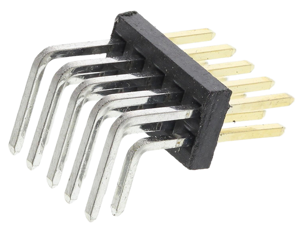 HARWIN Archer M50 Series Right Angle Through Hole Pin Header, 10 Contact(s), 1.27 mm Pitch, 2 Row, Unshrouded