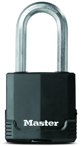 Master Lock Key Laminated Steel Padlock Weatherproof, 10 mm Shackle