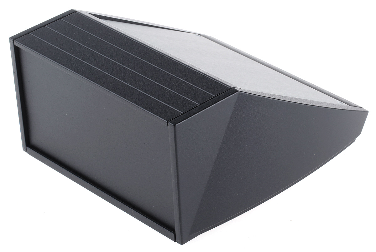 m5320109rs METCASE Unidesk Series Black Aluminium Desktop Enclosure Sloped Front, 200 mm 102 mm, 200 mm