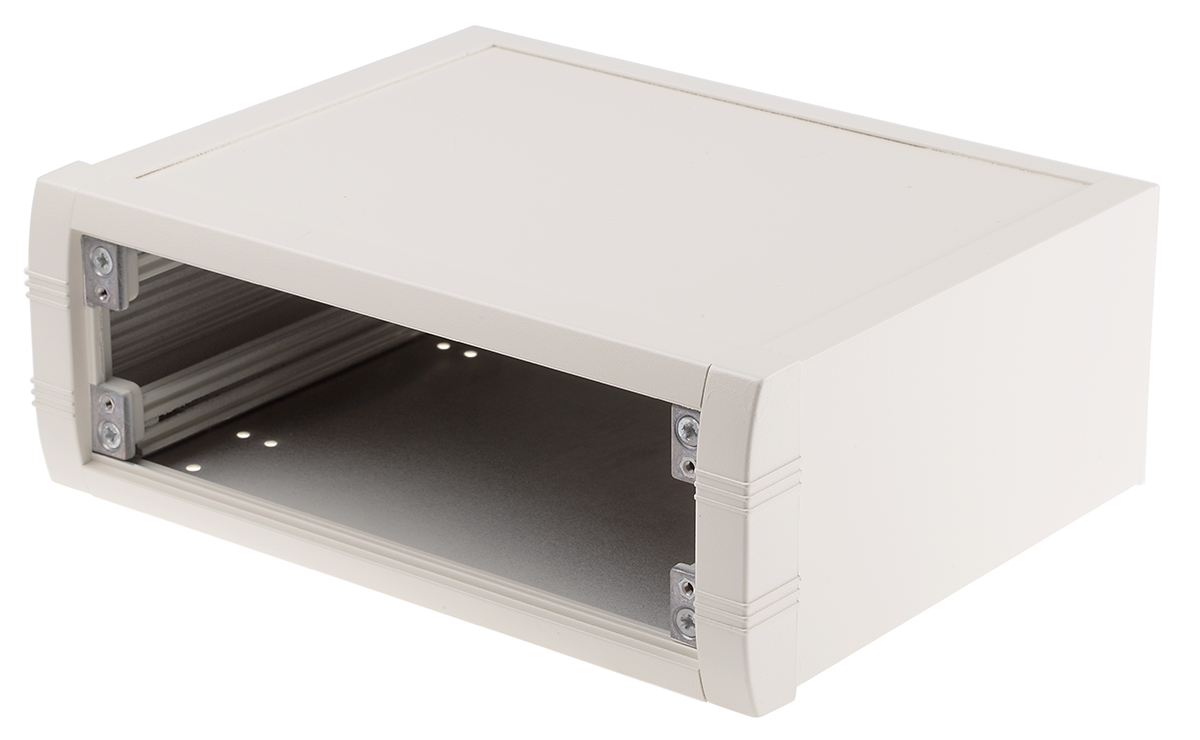 METCASE Mettec Series White Aluminium Desktop Enclosure, 230 mm 85 mm, 180 mm