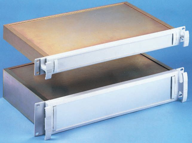 METCASE, 2 U 19 in Rack Mount Case Mettec 267.5 mm, 482.6 mm 88 mm