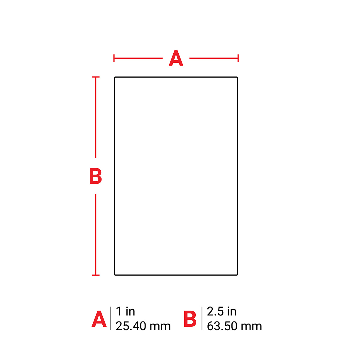 m6-21-498 Brady White Label, 25.4 mm Width, 100 Per Pack Qty, 63.5 mm