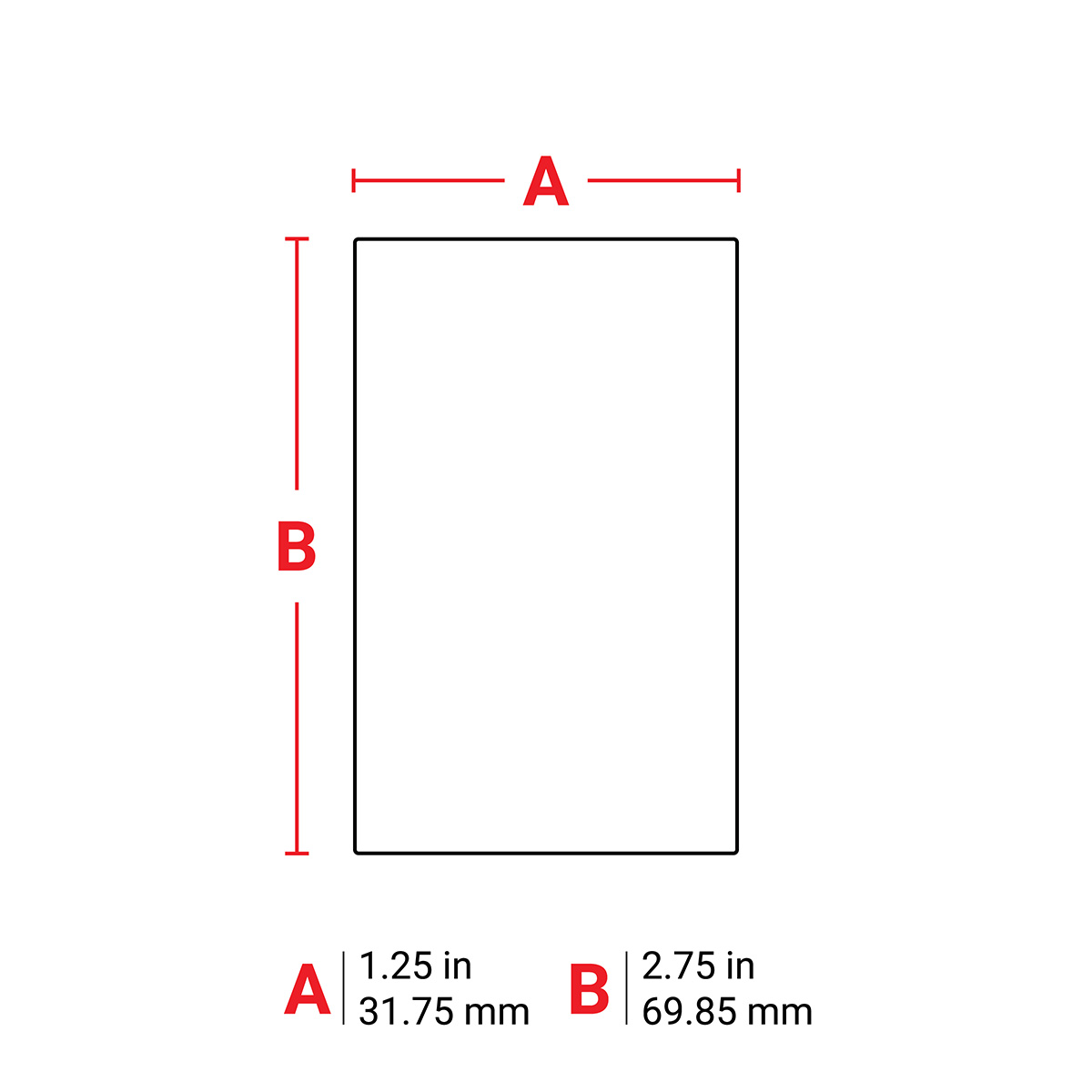 m6-26-423 Brady on White Label, 69.85 mm Length, 31.75 mm Width, 69.85 mm Label Length, 31.75 mm Label Width