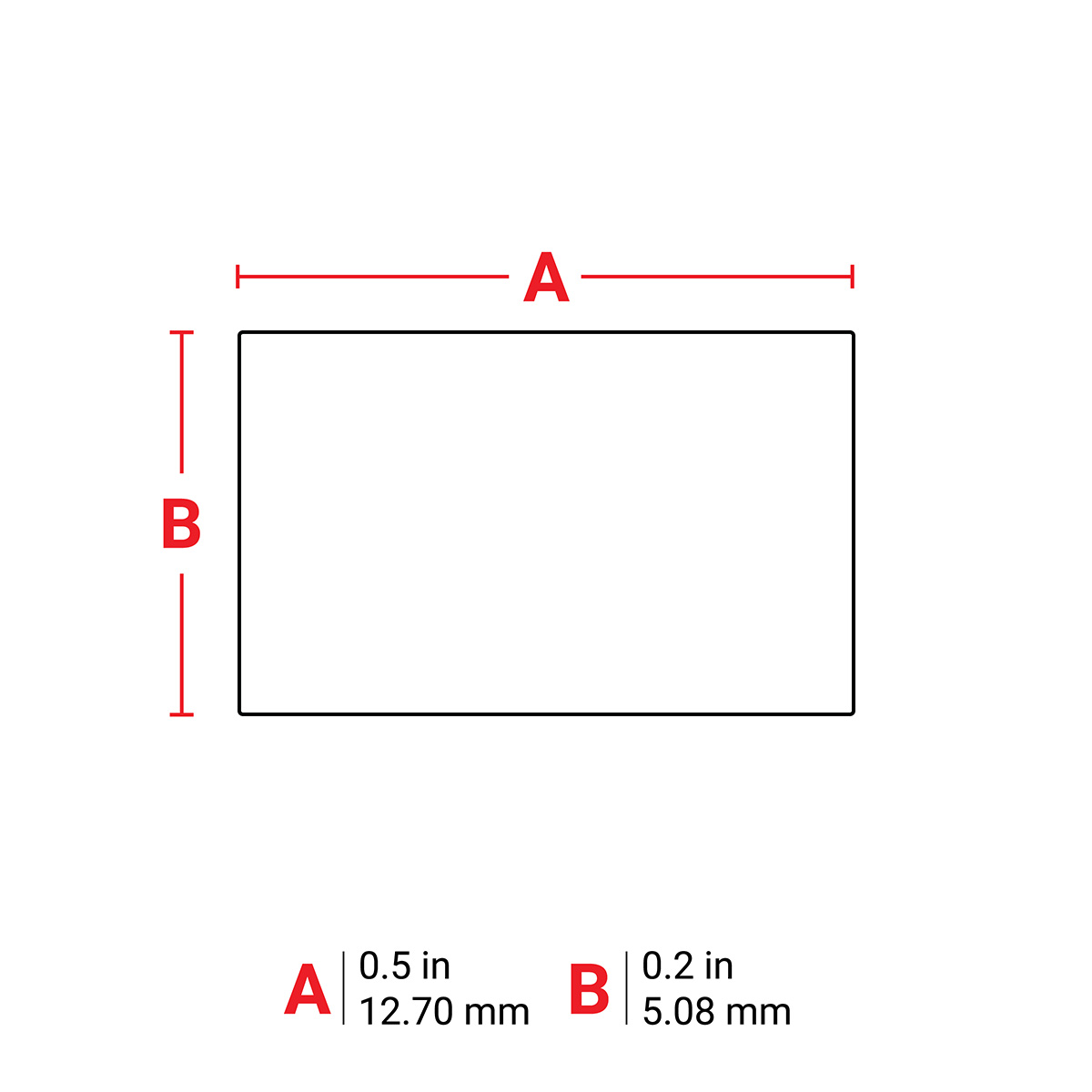 m6-5-423 Brady on White Label, 5.08 mm Length, 12.7 mm Width, 5.08 mm Label Length, 12.7 mm Label Width